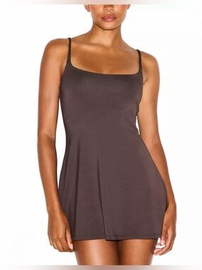 NEW SKIMS Smooth Layers Mini Dress In Raisin Size M - SOLD OUT Kim Kardashian